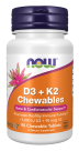 D3 + K2 - 90 Chewable Tablets Bottle Front