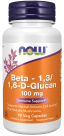Beta 1,3/1,6- D -Glucan 100 mg - 90 Veg Capsules Bottle Front
