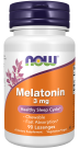 Melatonin 3 mg Chewable - 90 Lozenges Bottle Front