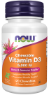 Vitamin D-3 5000 IU - 120 Chewables Bottle Front