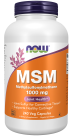 MSM 1000 mg - 240 Veg Capsules Bottle Front