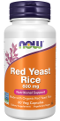 Red Yeast Rice 600 mg - 60 Veg Capsules Bottle Front