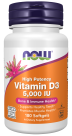 Vitamin D-3 5000 IU - 180 Softgels Bottle Front