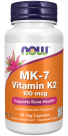 MK-7 Vitamin K-2 100 mcg - 90 Veg Capsules Bottle Front