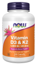 Vitamin D3 & K2 - 240 Capsules Bottle Front