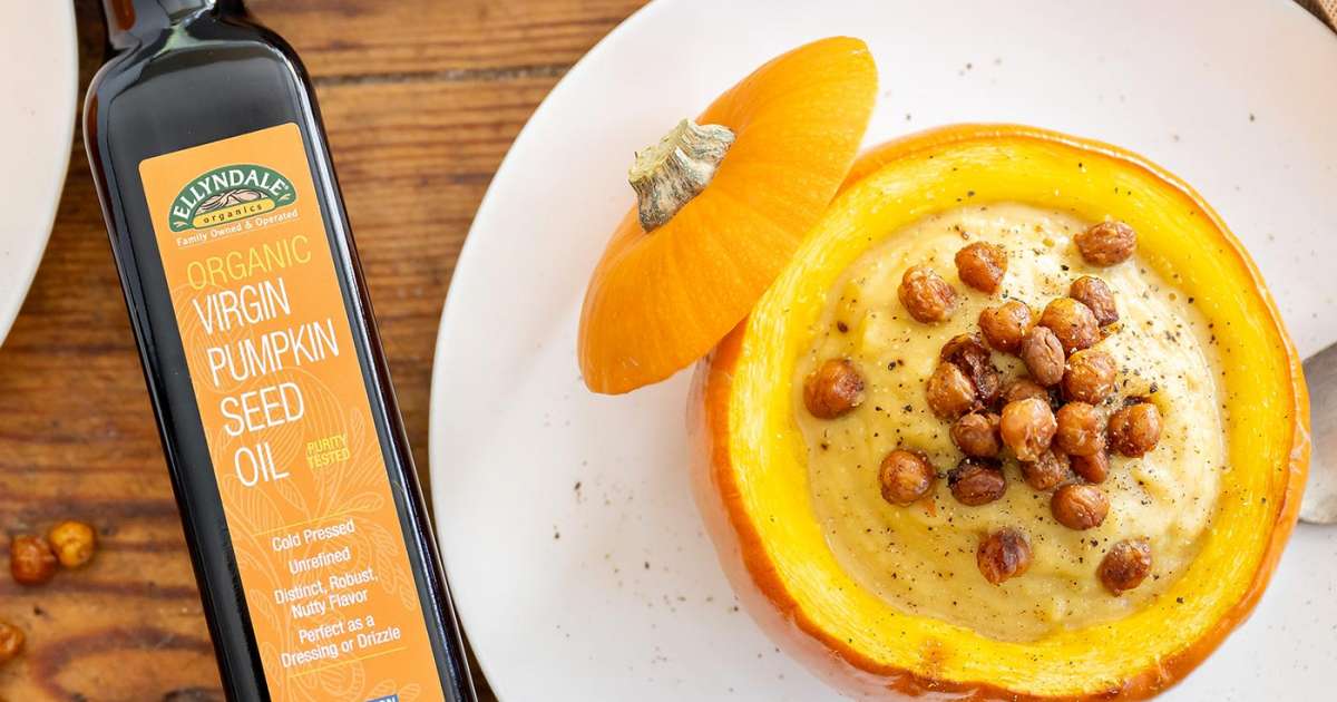 Pumpkin Soup with Crispy Chickpeas NOW Foods