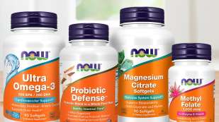 NOW Supplement Group including; Ultra Omega-3, Probiotic Defense, Magnesium Citrate, Methyl Folate