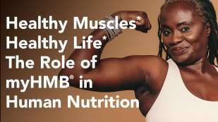 Healthy Muscles.* Healthy Life.* showing a black female in a white sleeveless shirt flexing her bicep and smiling.
