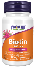Biotin 1000 mcg - 100 Veg Capsules bottle front