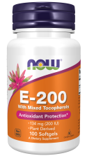 Vitamin E-200 With Mixed Tocopherols - 100 Softgels Bottle Front