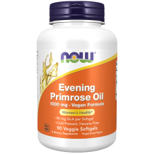Evening Primrose Oil 1000 mg Vegan Formula - 90 Veggie Softgels Bottle Front