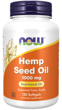 Hemp Seed Oil 1000 mg - 120 Softgels Bottle Front