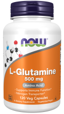 L-Glutamine 500 mg - 120 Veg Capsules Bottle Front