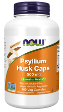 Psyllium Husk 500 mg - 200 Veg Capsules Bottle Front