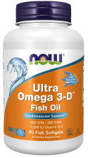 Ultra Omega 3-D™ (Fish Gelatin) - 90 Fish Softgels Bottle Front