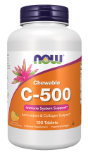 Vitamin C-500 Orange Chewable - 100 Tablets Bottle Front