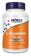 L-Cysteine 500 mg - 90 Veg Capsules Bottle Front