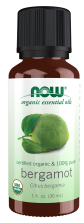 Bergamot Oil, Organic - 1 fl. oz. Bottle Front
