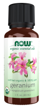 Geranium Oil, Organic - 1 fl. oz. Bottle Front