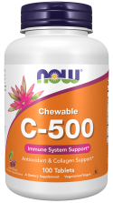 Vitamin C-500 Cherry Chewable - 100 Tablets Bottle Front