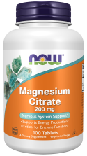 Magnesium Citrate 200 mg - 100 Tablets Bottle Front