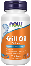 Krill Oil 500 mg - 60 Softgels Bottle Front