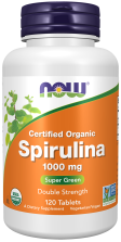 Spirulina 1,000 mg, Organic - 120 Tablets Bottle Front