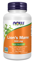 Lion's Mane, Organic 500 mg - 60 Veg Capsules Bottle Front