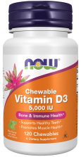 Vitamin D-3 5000 IU - 120 Chewables Bottle Front