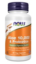 Aloe 10,000 & Probiotics - 60 Veg Capsules Bottle Front