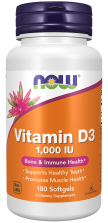 Vitamin D-3 1000 IU - 180 Softgels Bottle Front