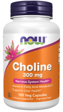 Choline 300 mg - 100 Veg Capsules Bottle Front