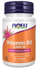 Vitamin D-3 2000 IU - 30 Softgels Bottle Front