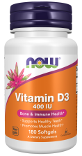 Vitamin D-3 400 IU - 180 Softgels Bottle Front