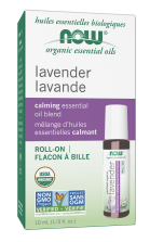 Lavender Essential Oil Blend, Organic Roll-On - 10 mL Box Front
