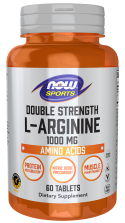 L-Arginine 1000 mg, Double Strength - 60 Tablets Bottle Front