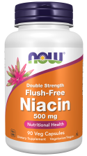 Niacin 500 mg, Double Strength Flush-Free - 90 Veg Capsules bottle front