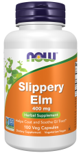Slippery Elm 400 mg - 100 Veg Capsules Bottle Front