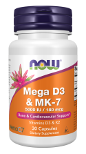 Mega D3 & MK-7 - 30 Capsules Bottle Front