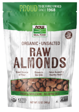 Almonds, Organic, Raw & Unsalted Bag Front