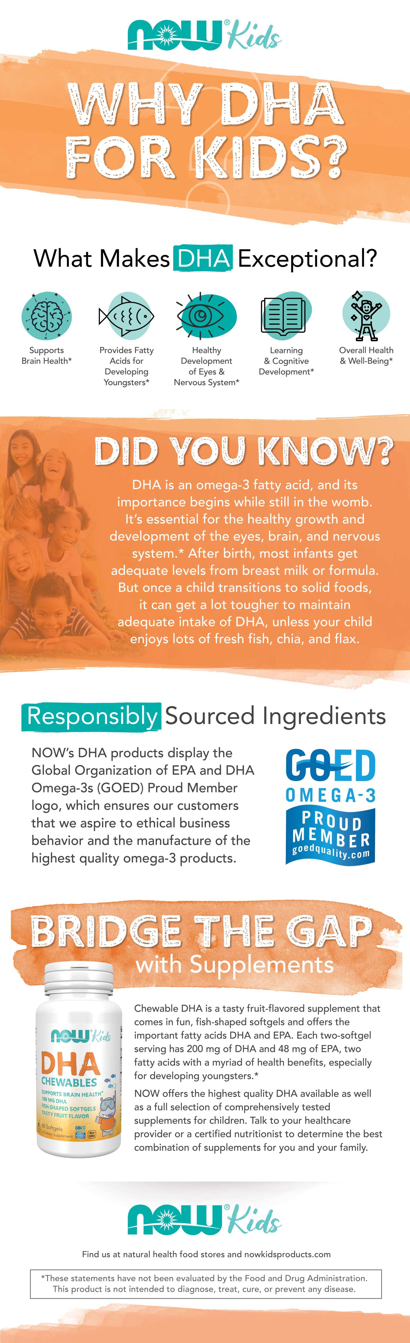 Infographic describing benefits of DHA for children