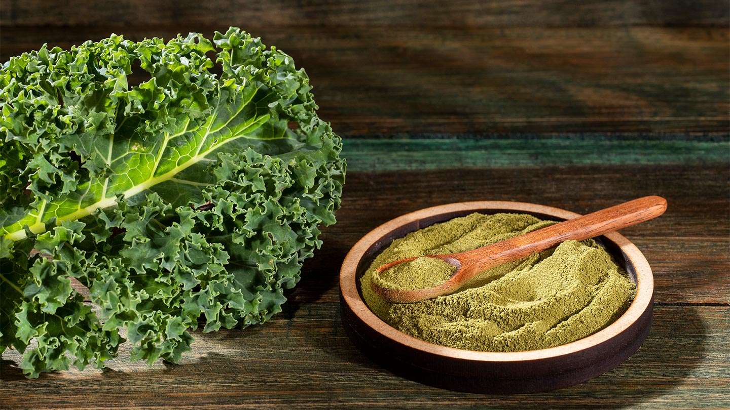 Kale leaves and Greens Powder