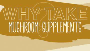 brown and tan background with words WHY TAKE MUSHROOM SUPPLEMENTS