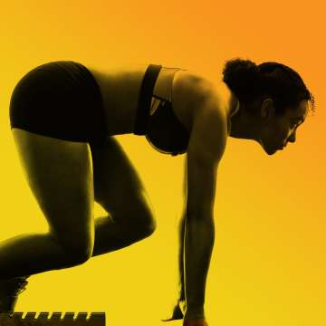 sports stack short to mid runner thumb