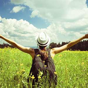 person enjoying nature, field, sky, nature