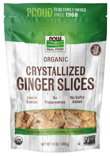 Pouch of Ginger Slices, Crystallized & Organic - 12 oz.