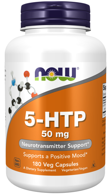 5-HTP 50 mg - 180 Veg Capsules Bottle