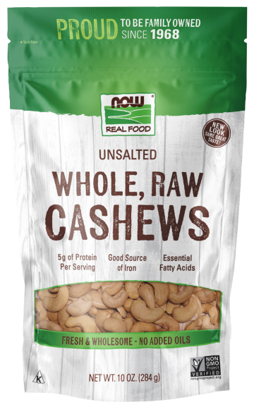 Cashews, Whole, Raw & Unsalted - 10 oz Bag Front