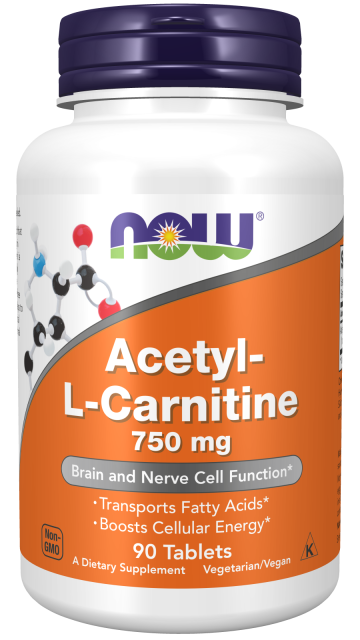 Acetyl-L-Carnitine 750 mg - 90 Tablets Bottle Front