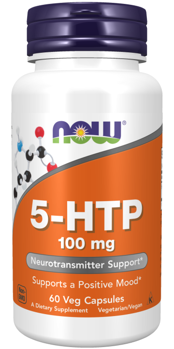 5-HTP 100 mg - 60 Veg Capsules Bottle Front
